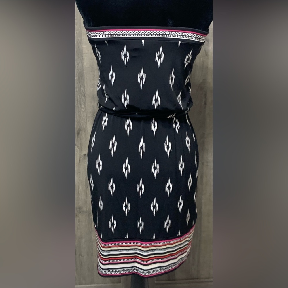 White House Black Market Geometric Print Strapless Party Sun Dress Women's XXS - Picture 2 of 13